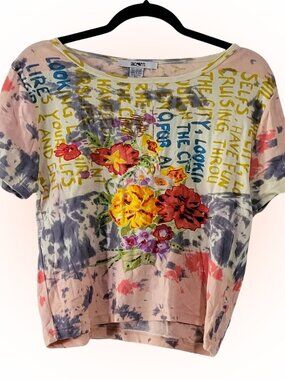 Y2K ACORN MCBLING WRITING WOMEN'S CROP TOP EUC XL